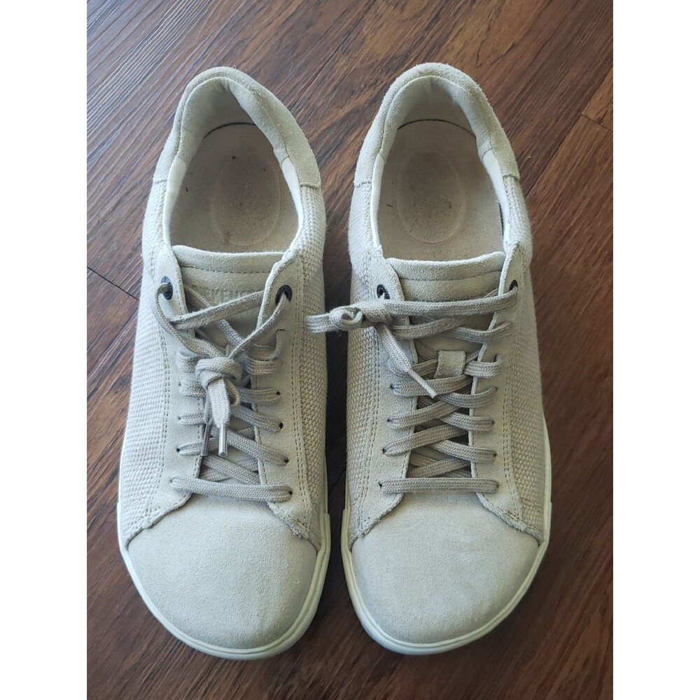 Birkenstock Men's Casual Lace-Up Sneakers Size 42 Widefoot Light Beige Suede